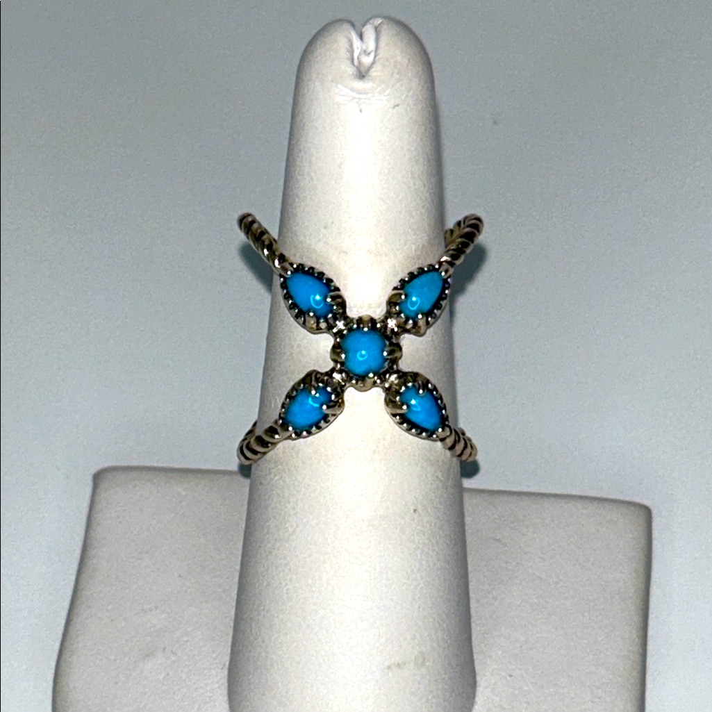 Nwot Designer Carolyn Pollack Sterling Silver Sleeping Beauty Turquoise Ring 100$